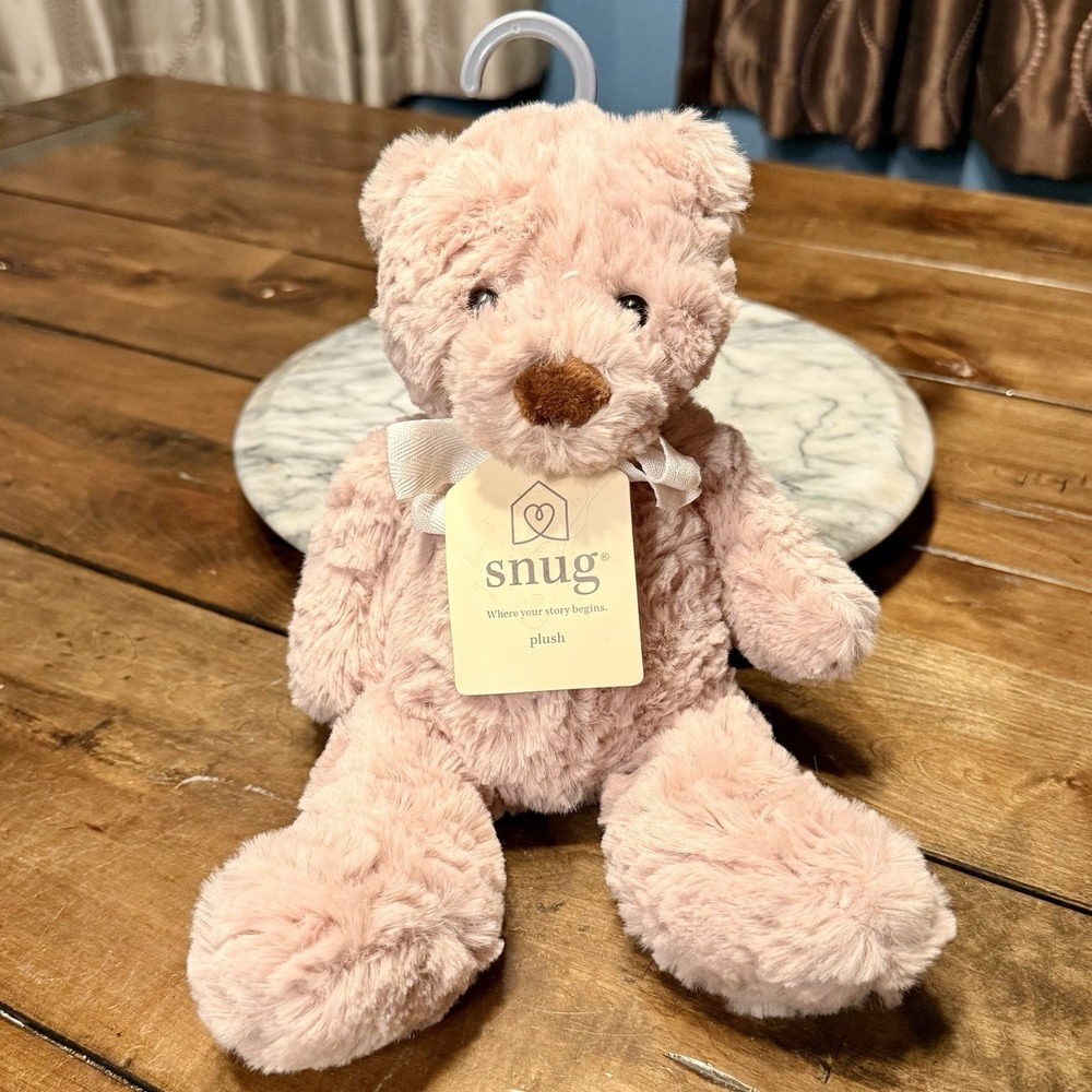 NEW! Snug Teddy Bear Plush Stuffed Animal Bow Lovey Soft‎ Baby Toy 12" Medium
